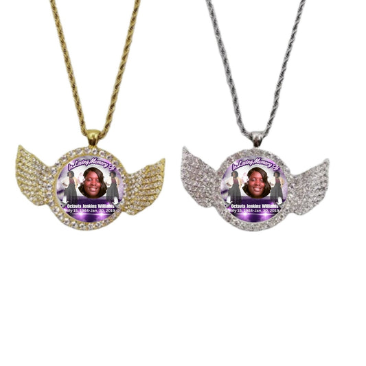 Memorial Necklace With Wings